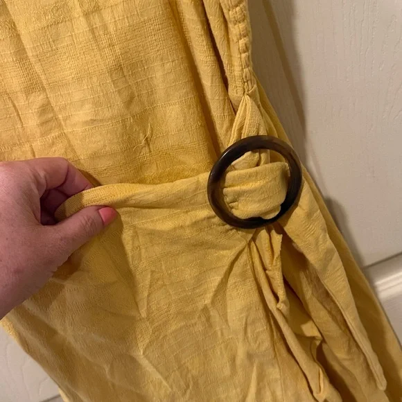American Eagle yellow faux wrap mini dress, medium - Picture 3 of 7